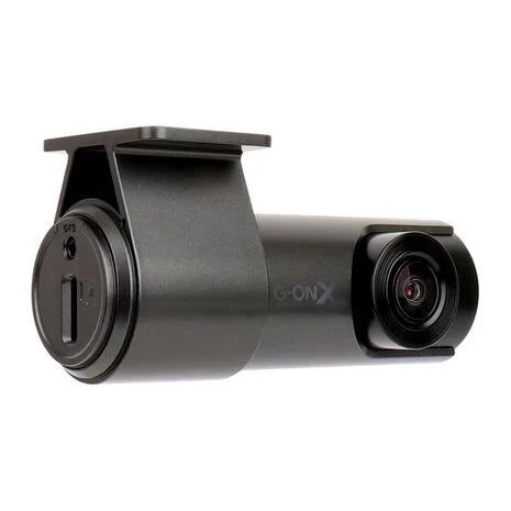Gnet G-ONX 2CH Dashcam - linke Seite mit SD-Kartenslot und GPS-Anschluss.