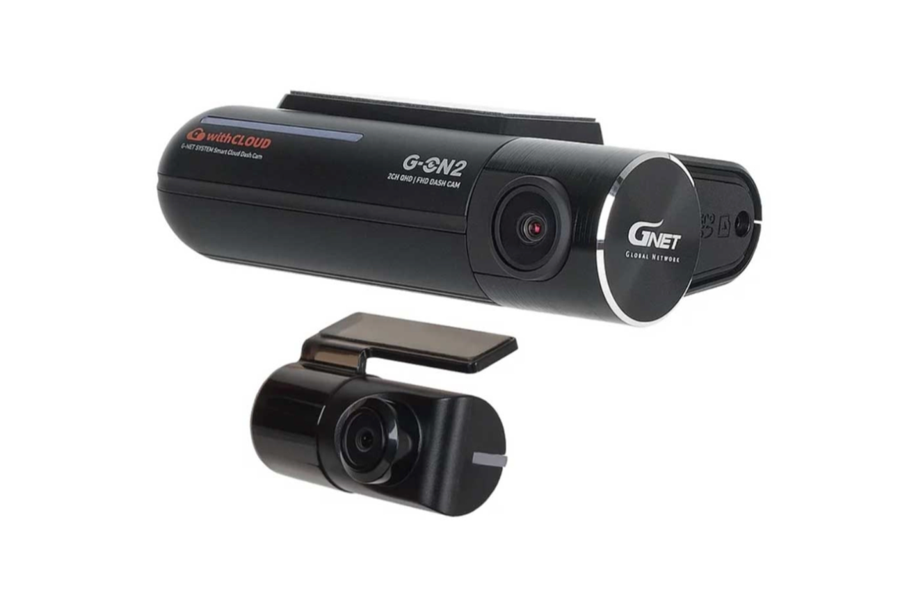 G-ON2 dashcam met bijbehorende camera, ontworpen voor zowel persoonlijke auto’s als wagenparken, voor optimale veiligheid.